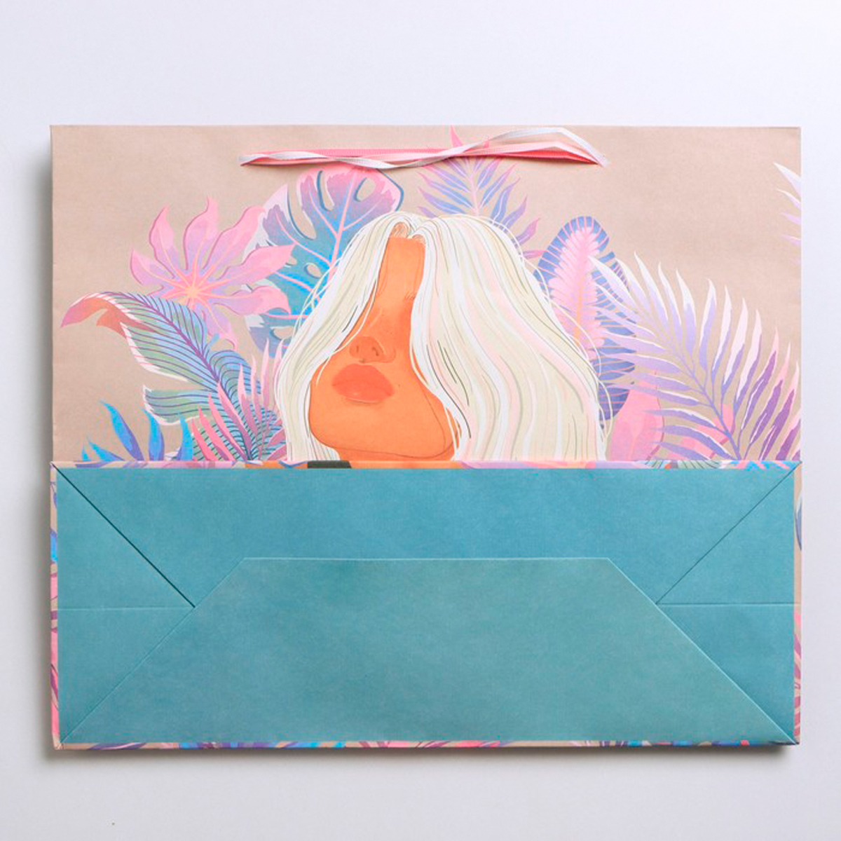 Пакет подарочный крафтовый с окошком "нежность" 31*26*11 см (1/176) "дарите счастье" 7167121