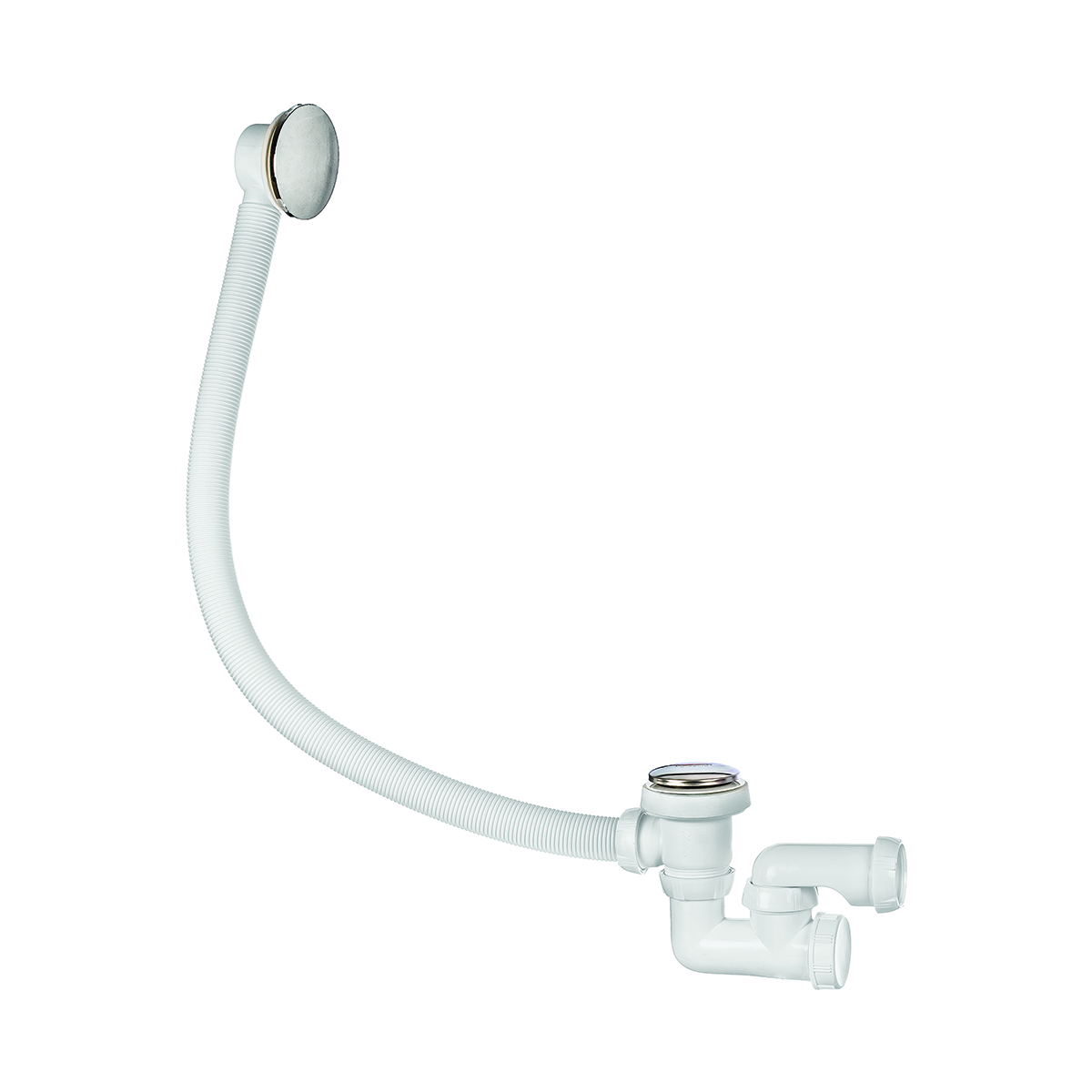 Сифон для ванн "quick clac" регулир. с переливом 700 мм (хром) (1/24) "wirquin"