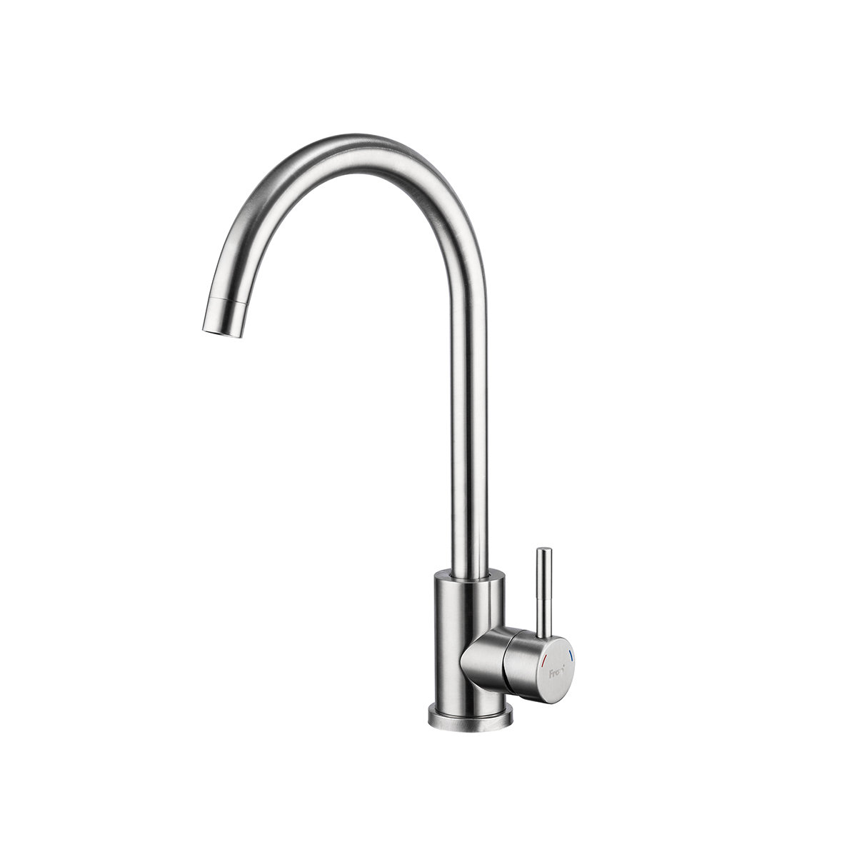 Смеситель для кухни f40899 высокий повротн. излив (нерж.сталь), сатин (1/10) "frap"