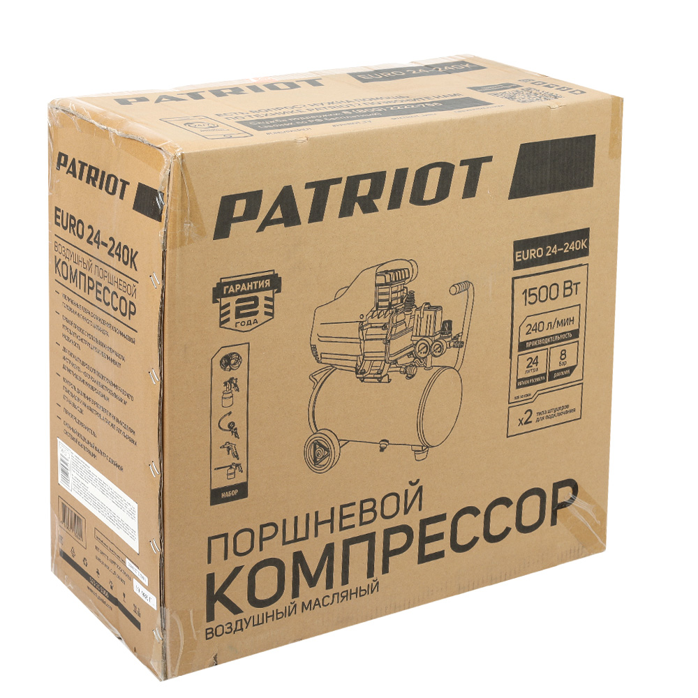 Компрессор поршневой масл. euro 24-240k (1) "patriot" 525306366