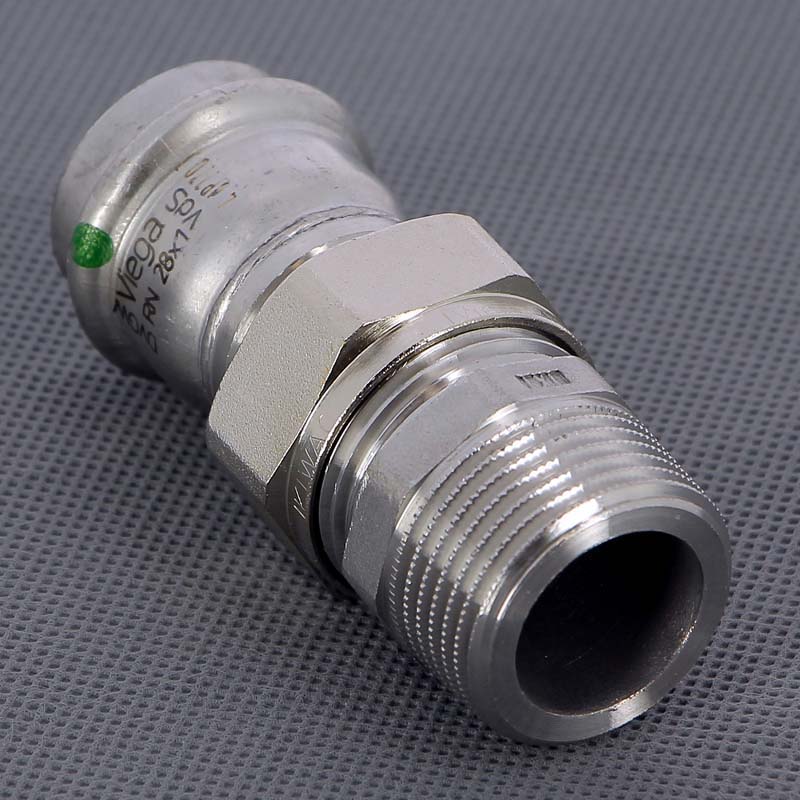 Муфта пресс-Н разъёмная 28x1" с плоской прокладкой нержавеющая сталь Sanpress Inox VIEGA