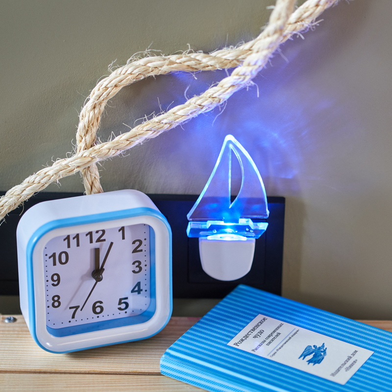 Ночник светодиод. "rexant" парус одинокий, голубое свечение (1/60) 75-0313