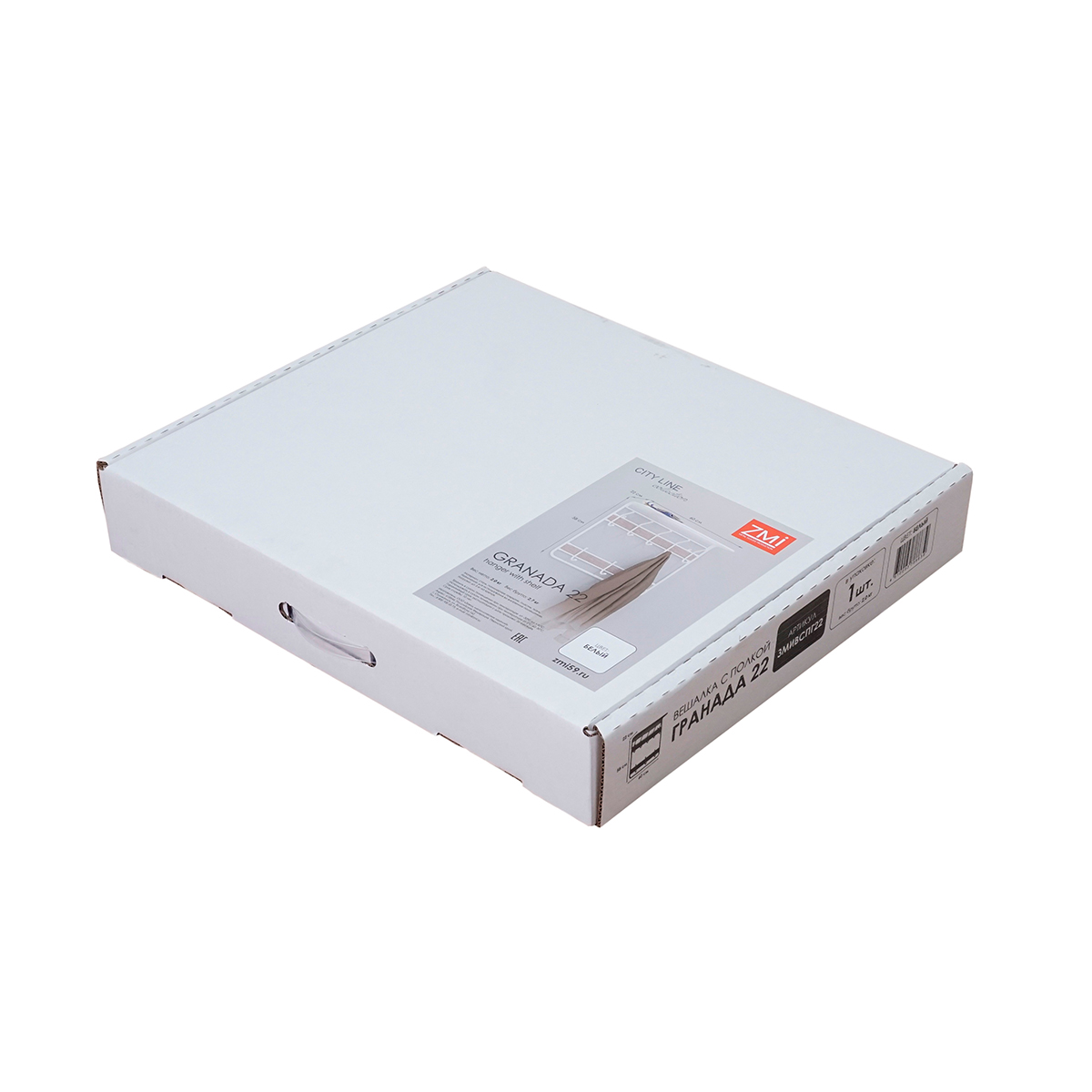 Вешалка настенная с полкой "гранада 22" (8 крючков) 600*220*580 мм белый (1) вспг22 б