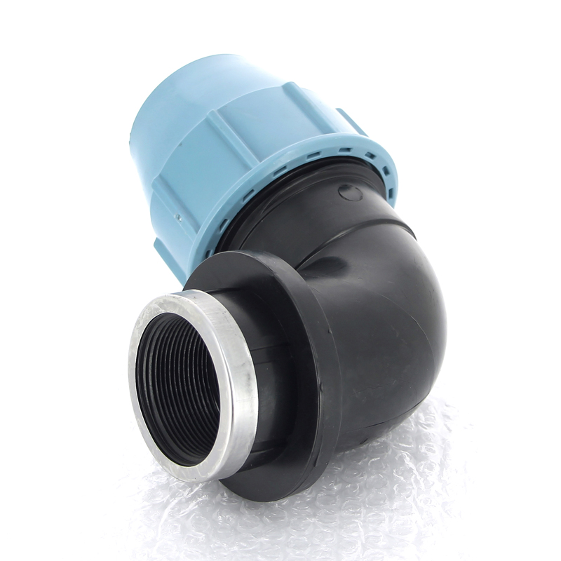 Угол-переходник обжимной ВР 63 x 2" для полиэтиленовых труб (ПНД) UNIDELTA