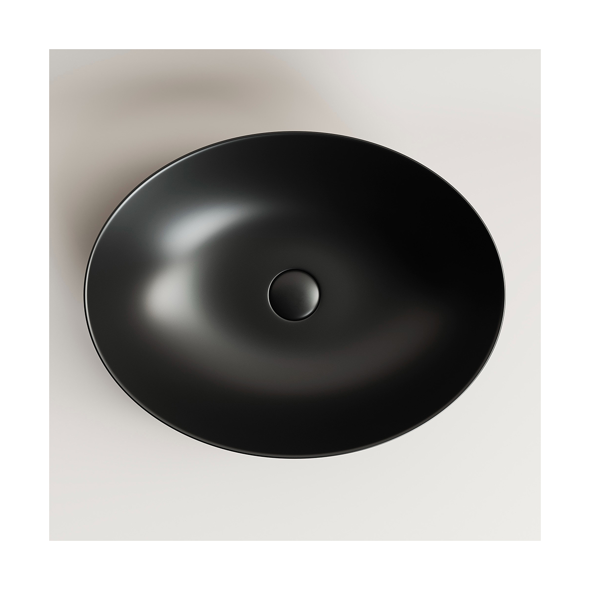 Раковина накладная "element" 520*395*130 мм овальная, черная мат. "ceramica nova" cn6017mb