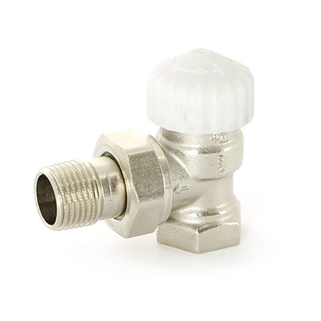 Вентиль термостатический 1/2 ВН угловой с разъемным соединением UNI-FITT THERMO Kvs 0.85