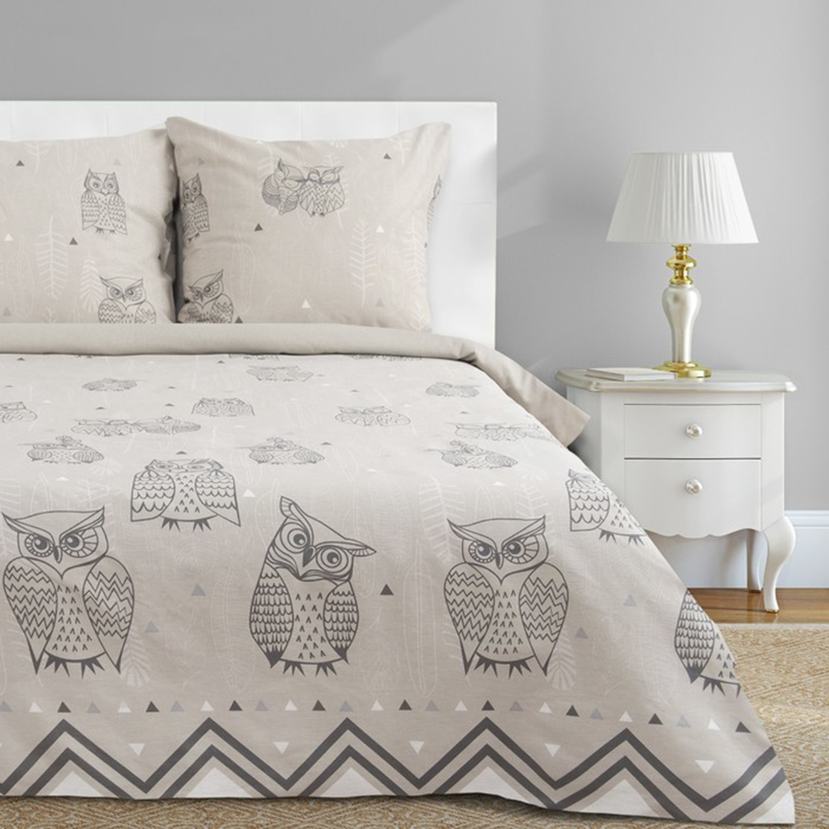 Постельное белье "этель" ушастые совы евро (бязь) (1) 3988362