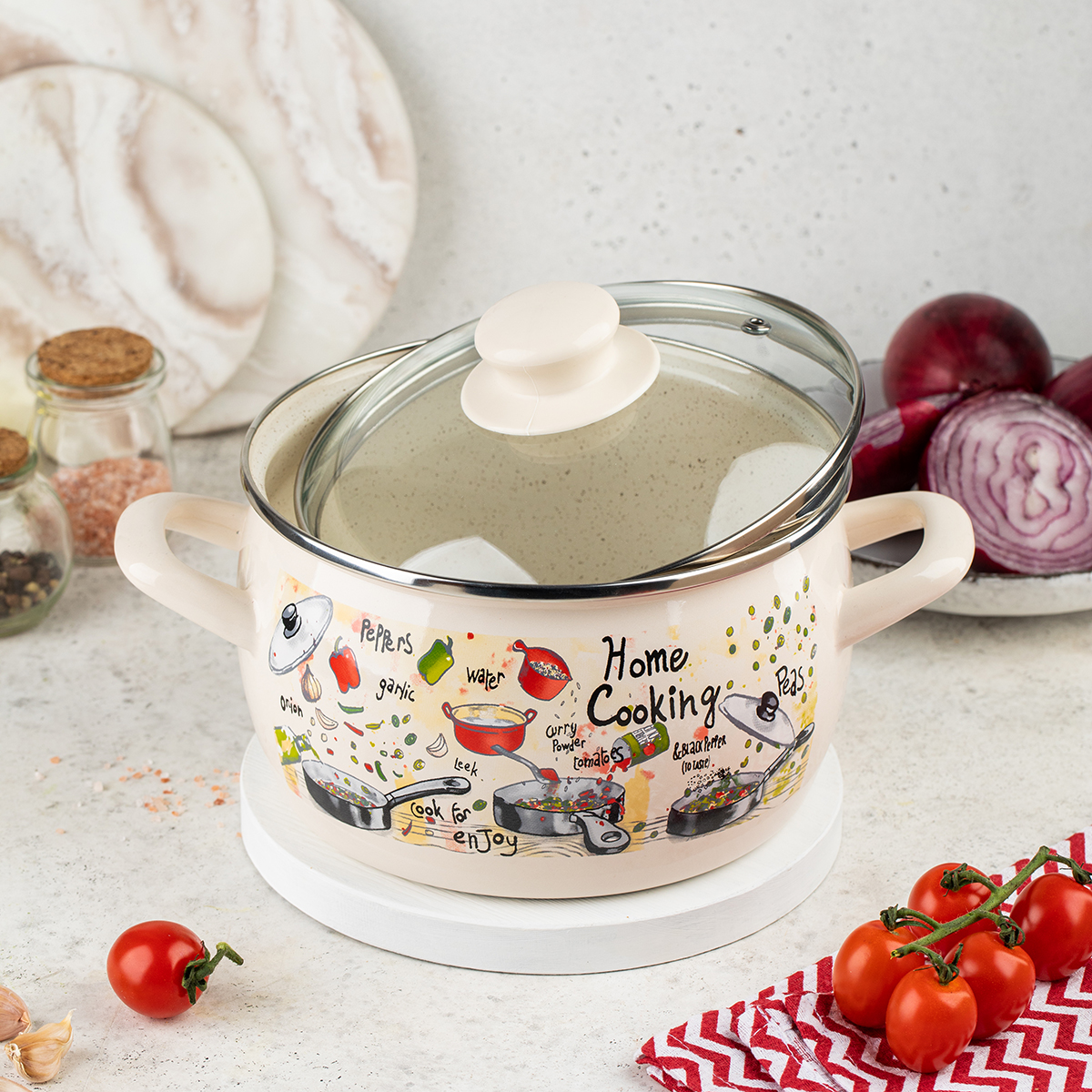 Набор кастрюль эмалиров. "гурман" (2,4 + 3,3 + 5,7 л) (1) "metrot"