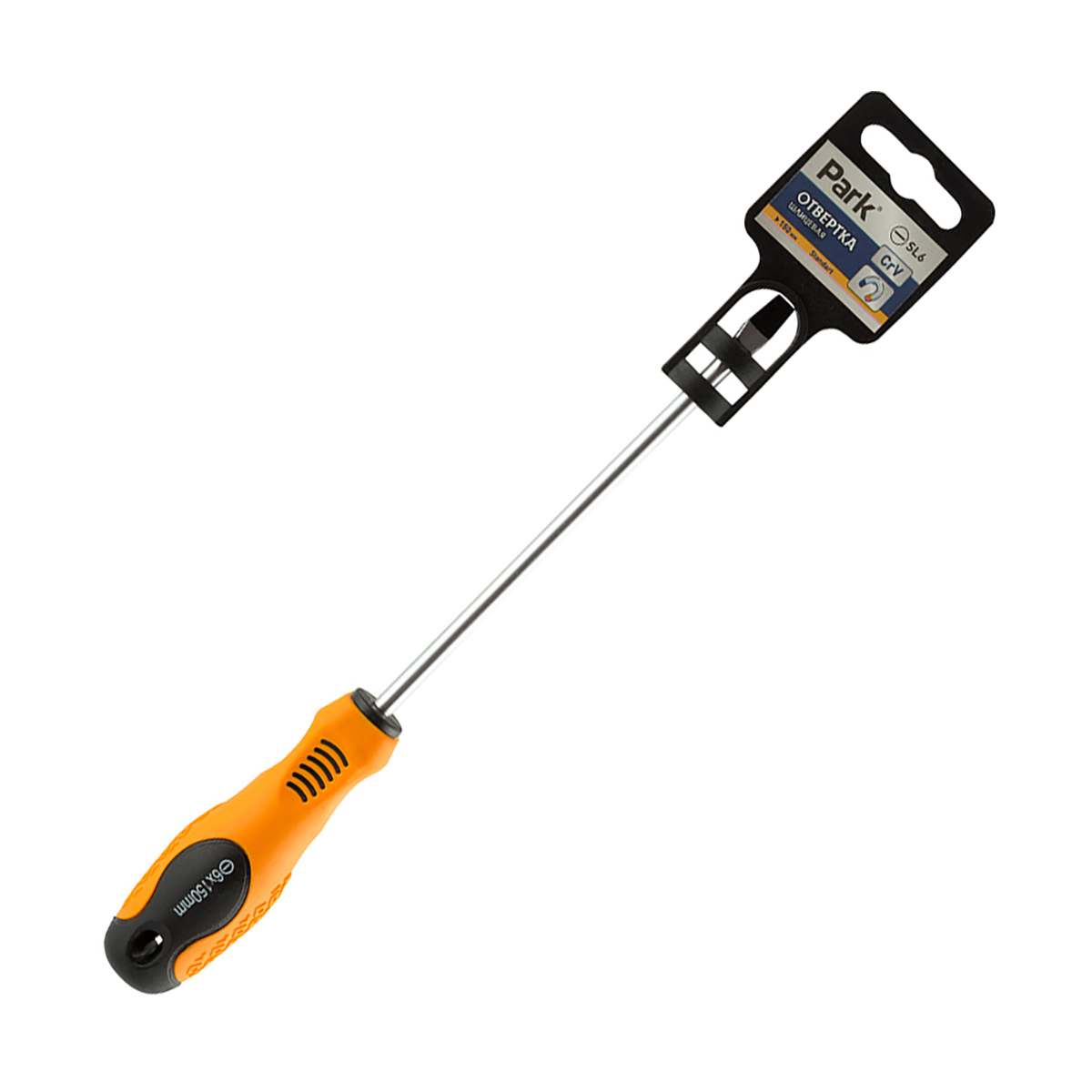 Отвертка плоская "standart" 6 х 150 мм sl двухкомп. рукоятка (1/12/180) "park"