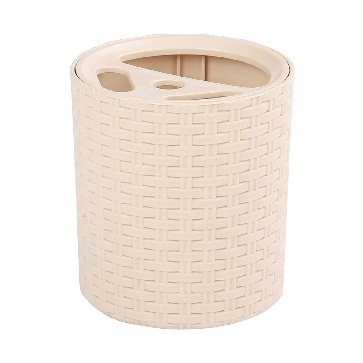 Стакан для ванной комнаты "плетенка" с разделителями, слон. кость (1/16) "альтернатива" м2535
