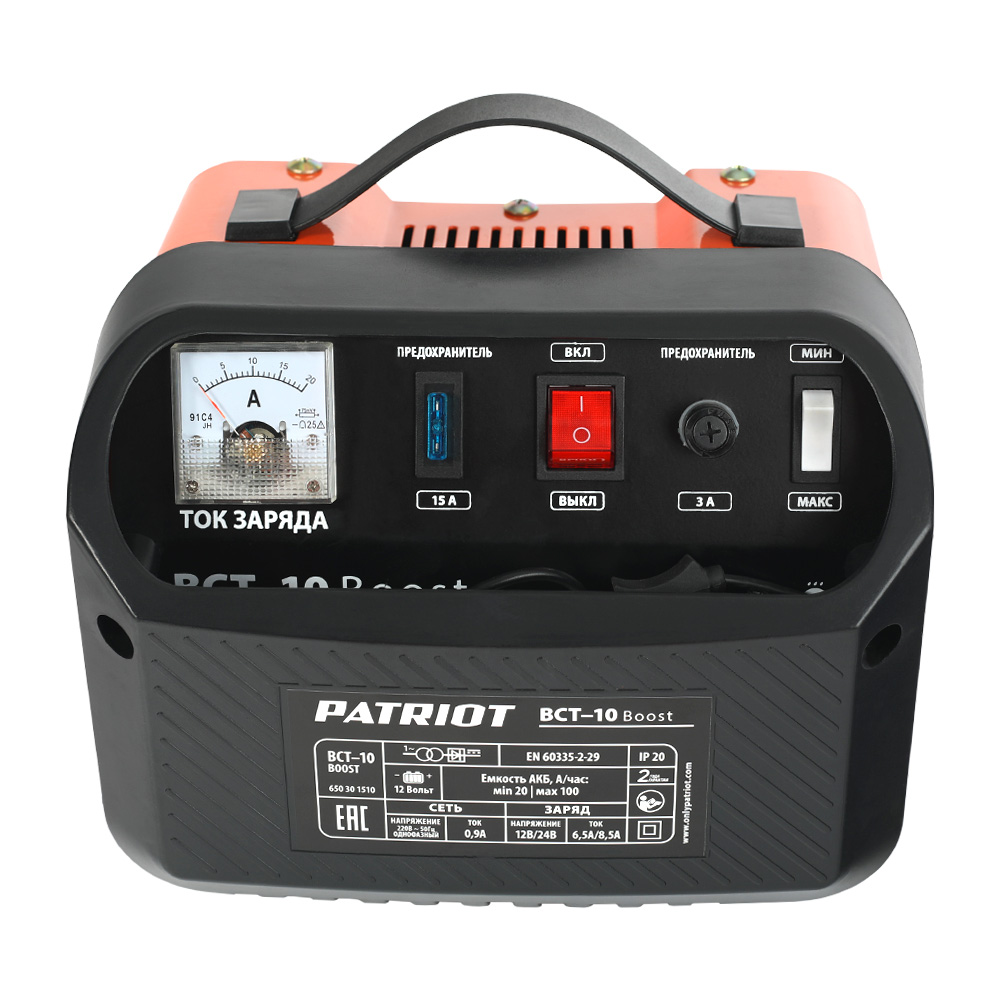 Заряднопредпусковое устройство bct-10 boost 20-100 а/ч, 12в (1) "patriot" 650301510