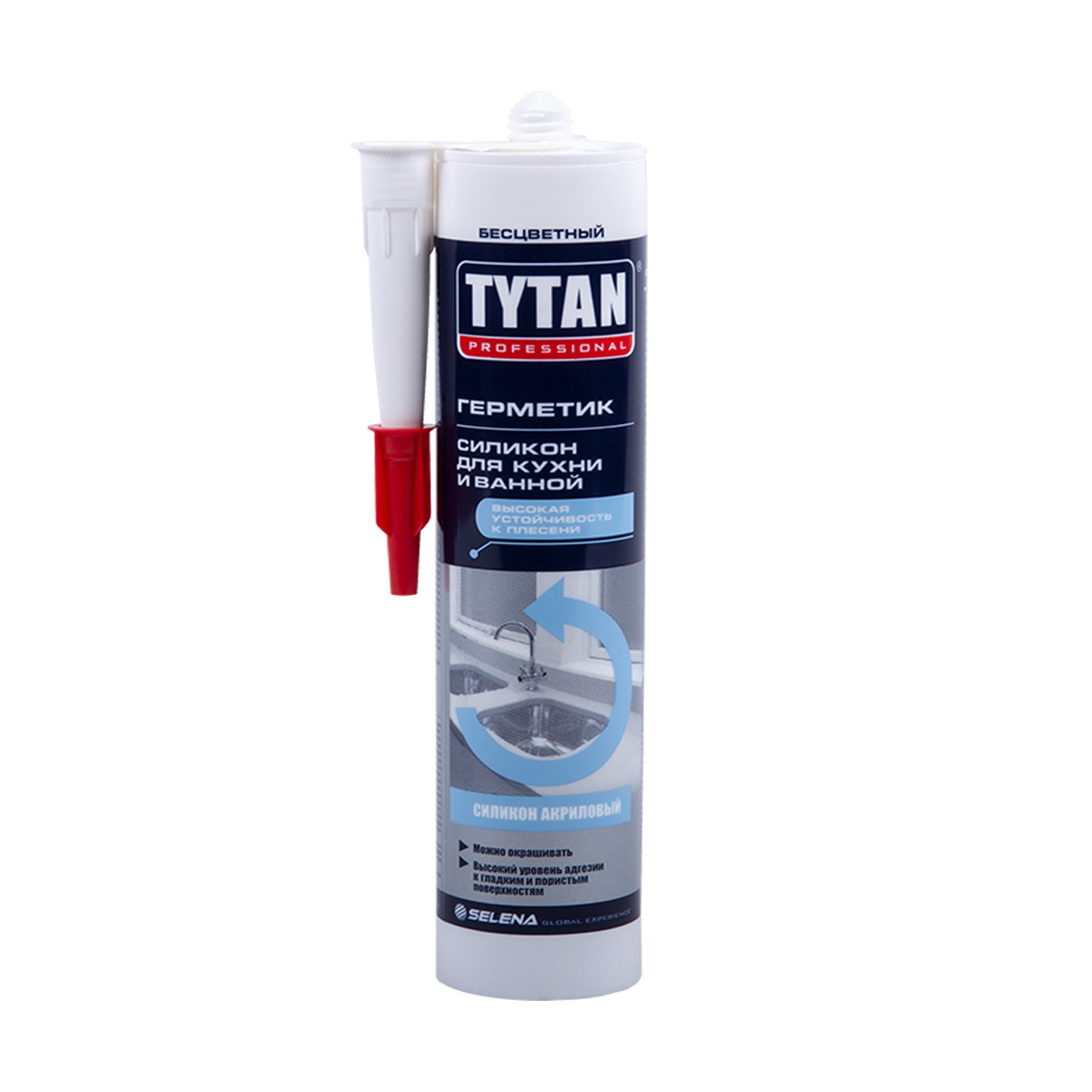 Герметик силиконакрил. для кухни и ванной прозрачн. 310 мл (12) "tytan professional"