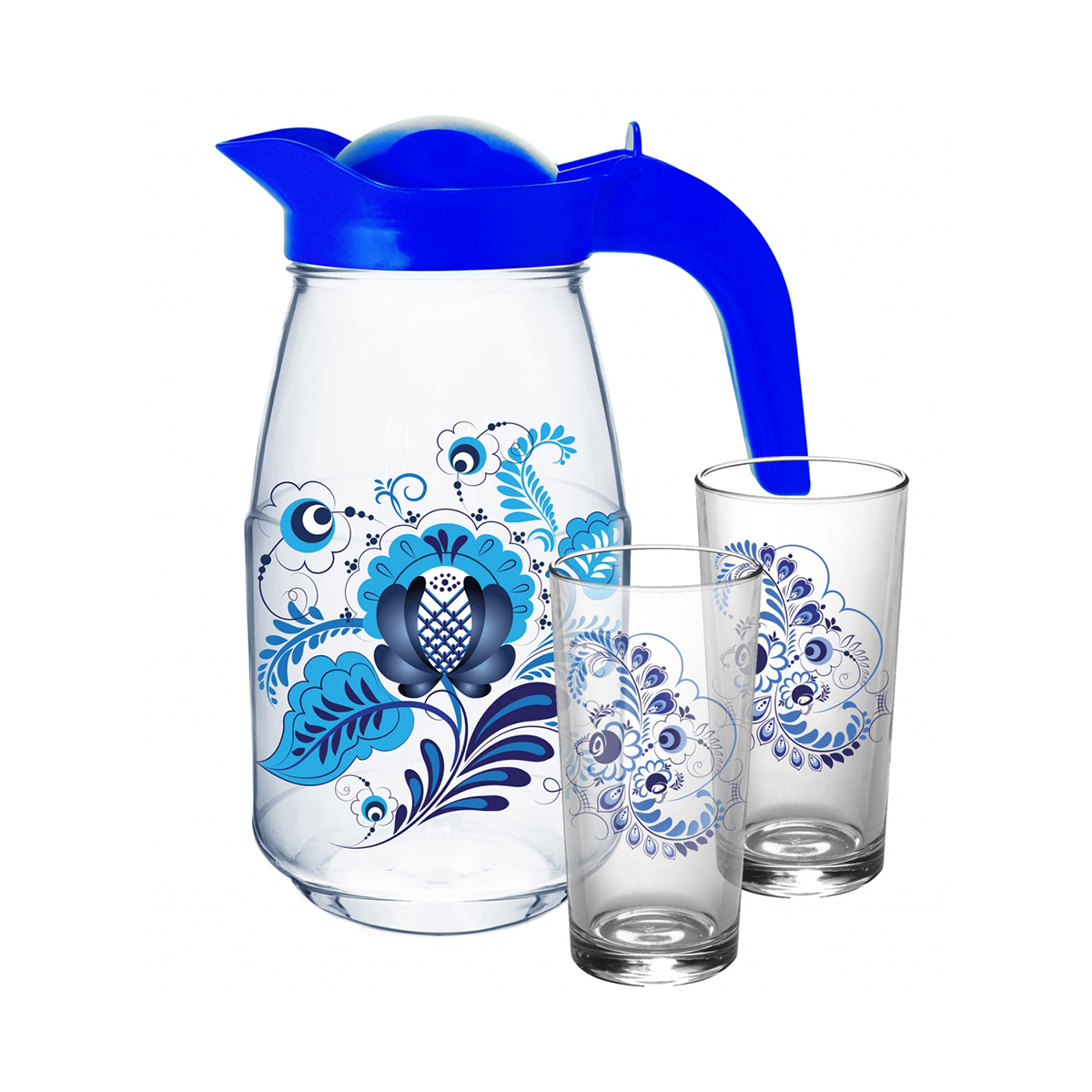 Набор для воды с кувшином "гжель" (3 предмета) (1/4) "декостек"