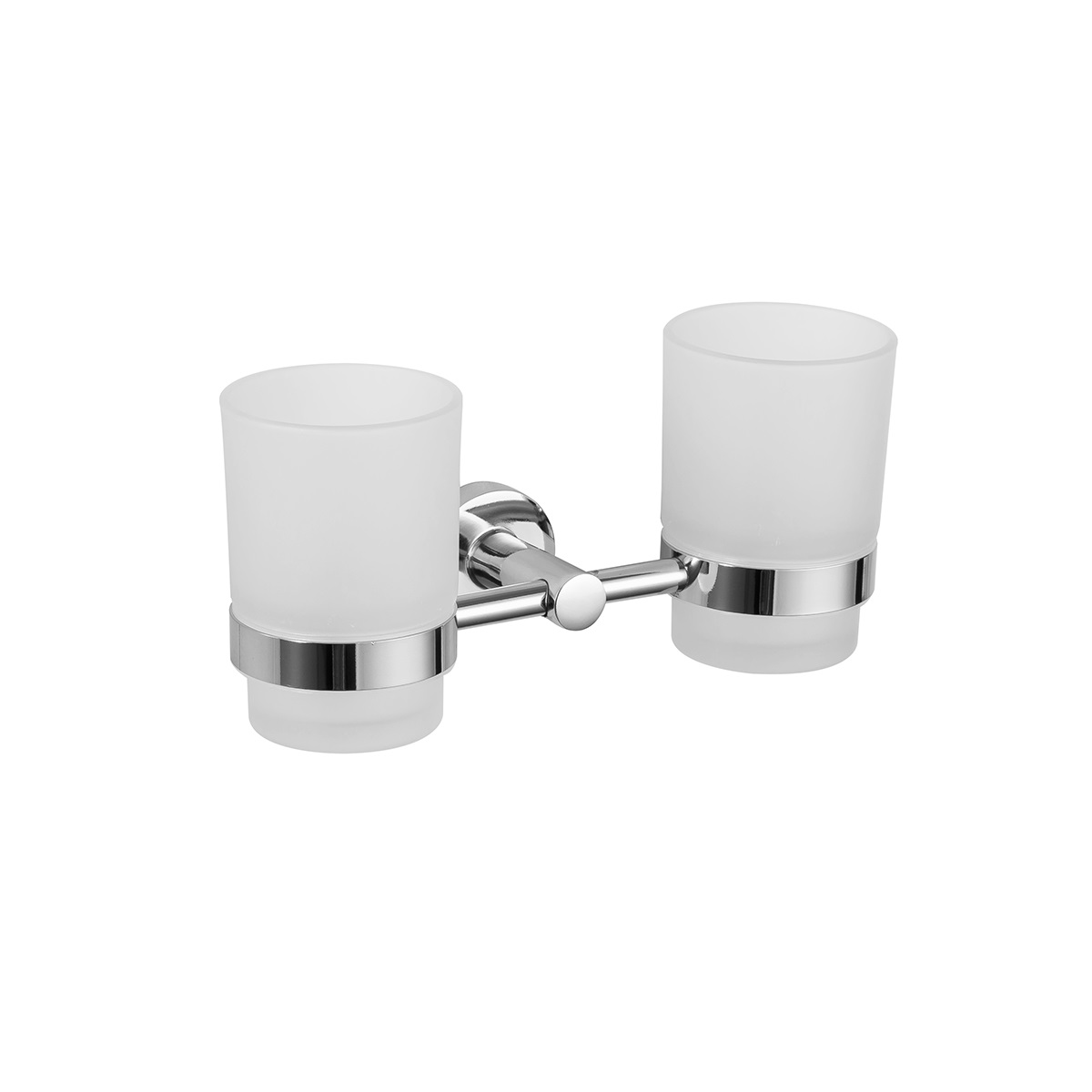 Стаканы для ванной комнаты 2 шт. с держателем r15108 (нерж.сталь), хром (1/20) "frud"