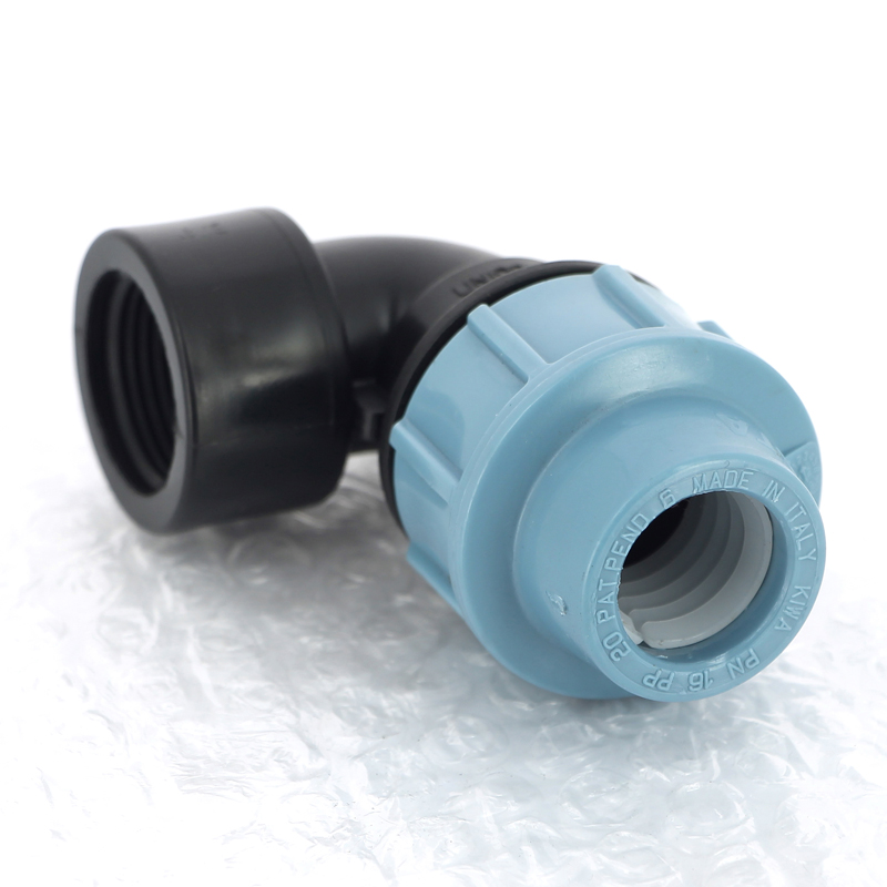 Угол-переходник обжимной ВР 20 x 3/4" для полиэтиленовых труб (ПНД) UNIDELTA