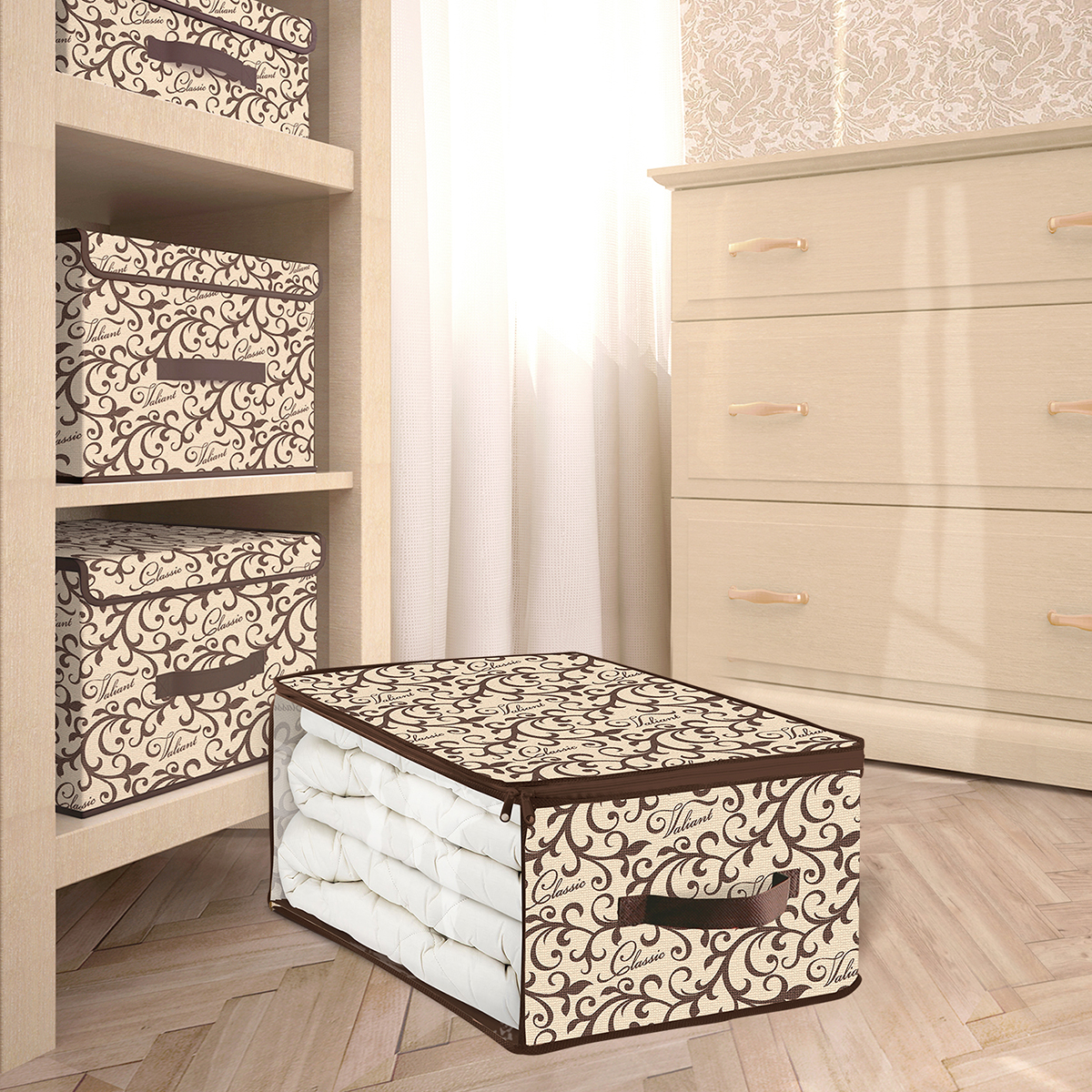 Кофр для хранения "classic" 35*30*20 см с застёжкой-молнией (1/24) "valiant" cl-cb-s