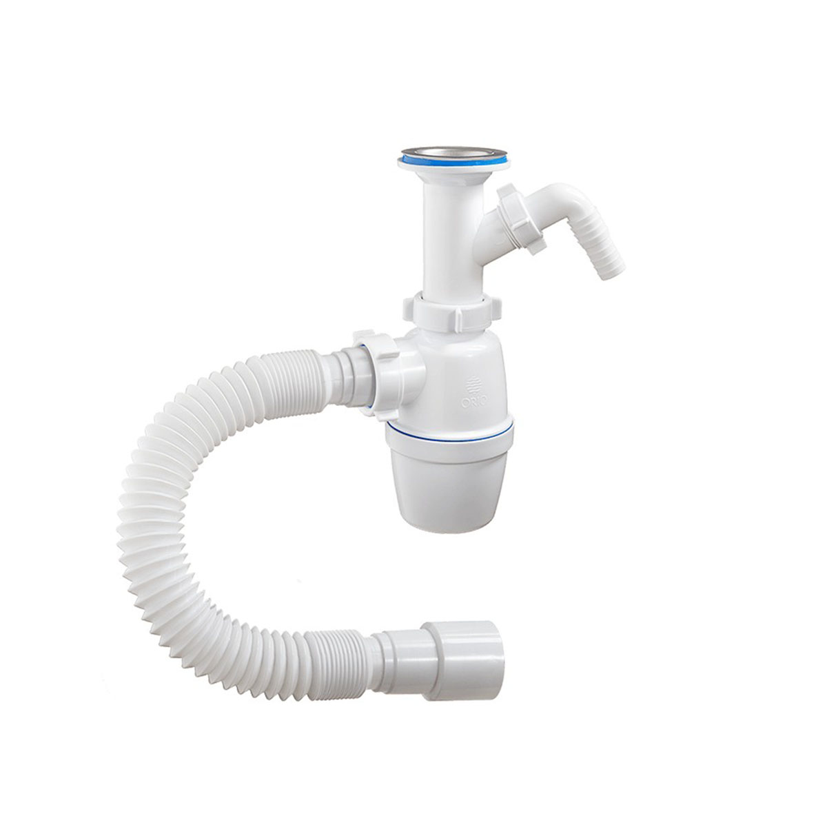 Сифон 1 1/2" х 40 мм с отводом и гофротрубой (1/35) "orio" а-42059