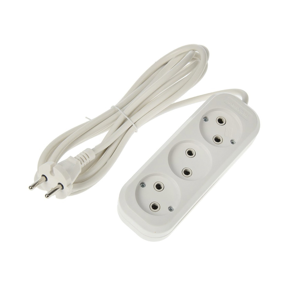 Удлинитель 5 м 3 розетки пвс 2*0,75 мм (1/25)  (ух10-103 5 м)