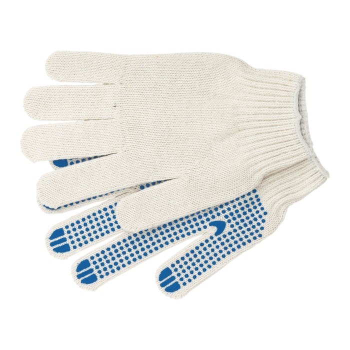 Перчатки х/б, ПВХ покрытие, "Точка", 10 класс, стикер (67702)