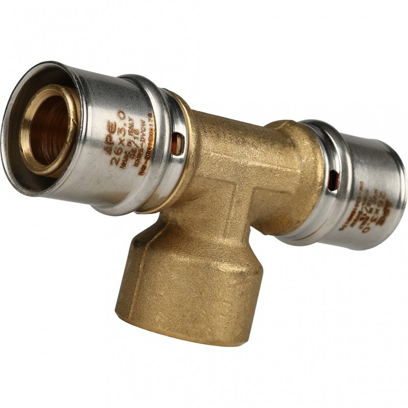 Тройник переходной под пресс 26 х 3/4" х 26 (ВР) STOUT для МП труб