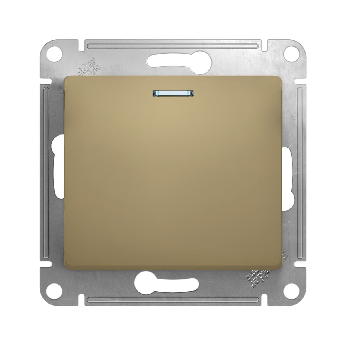 Выключатель "glossa" 1 кл. с индикатором (механизм) 10а, титан (1/20/160) "schneider"