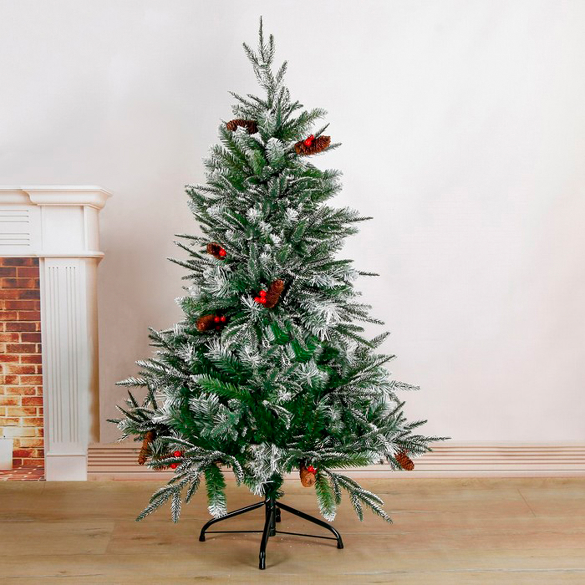 Ель декор. "виктория с калиной и шишками" 180 см, 972 ветки (зеленая) "зимнее волшебство" 185429