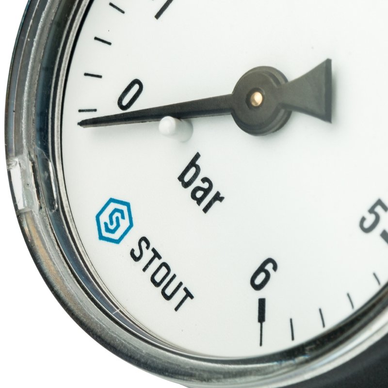 Манометр аксиальный 50 мм 1/4" 6 бар STOUT