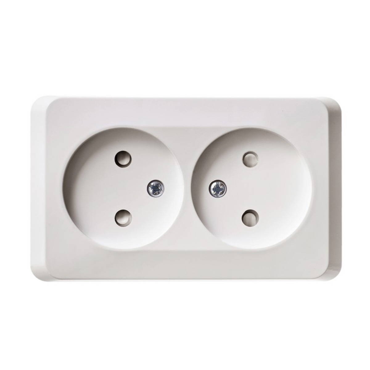 Розетка открыт. уст. "этюд" 2-х местн. с шторками 16а, бeлый (1/16/128) "schneider"