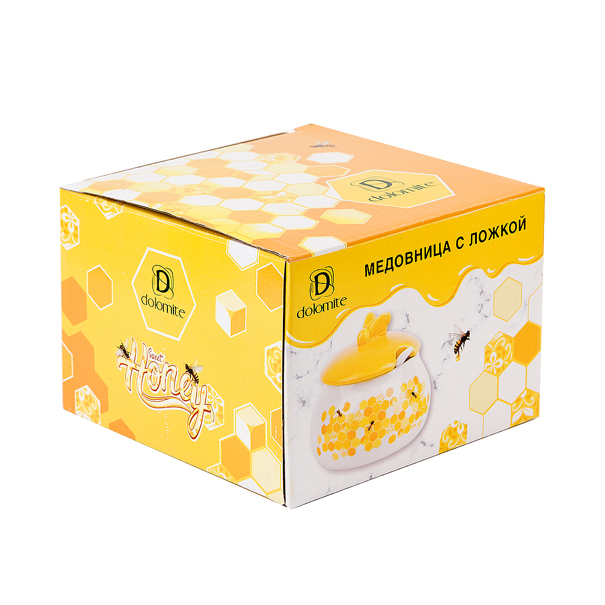 Емкость для меда с ложкой "honey" 500 мл (1/24) "dolomite" l2520964