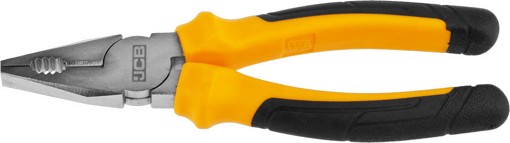 Плоскогубцы JCB, хромированное покрытие, двухкомпонентная рукоятка, CrV cталь, 180мм