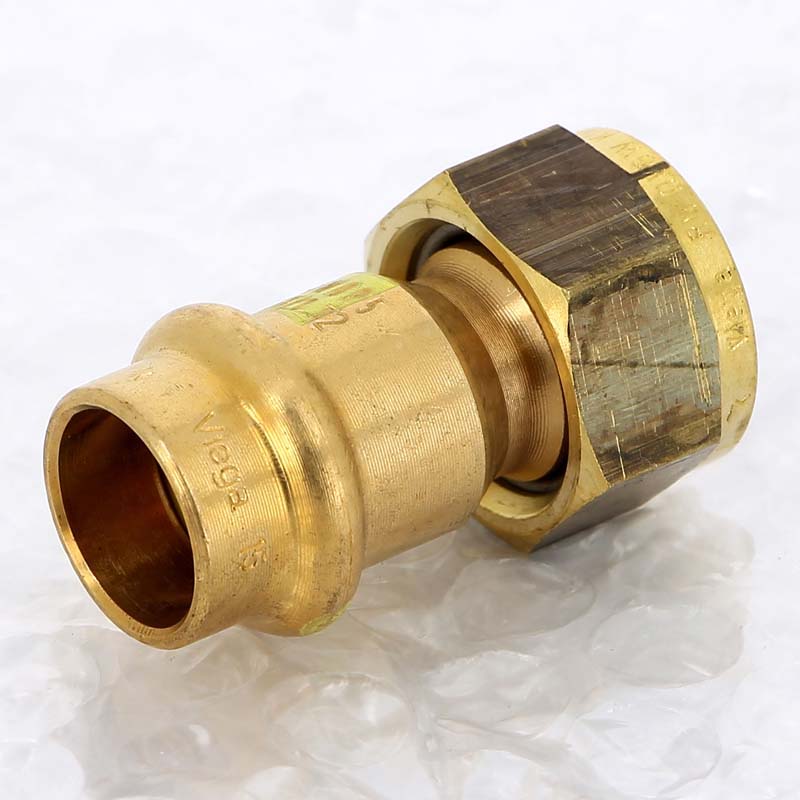 Муфта пресс-В с накидной гайкой плоская прокладка бронза Profipress G VIEGA 15 х 1/2"