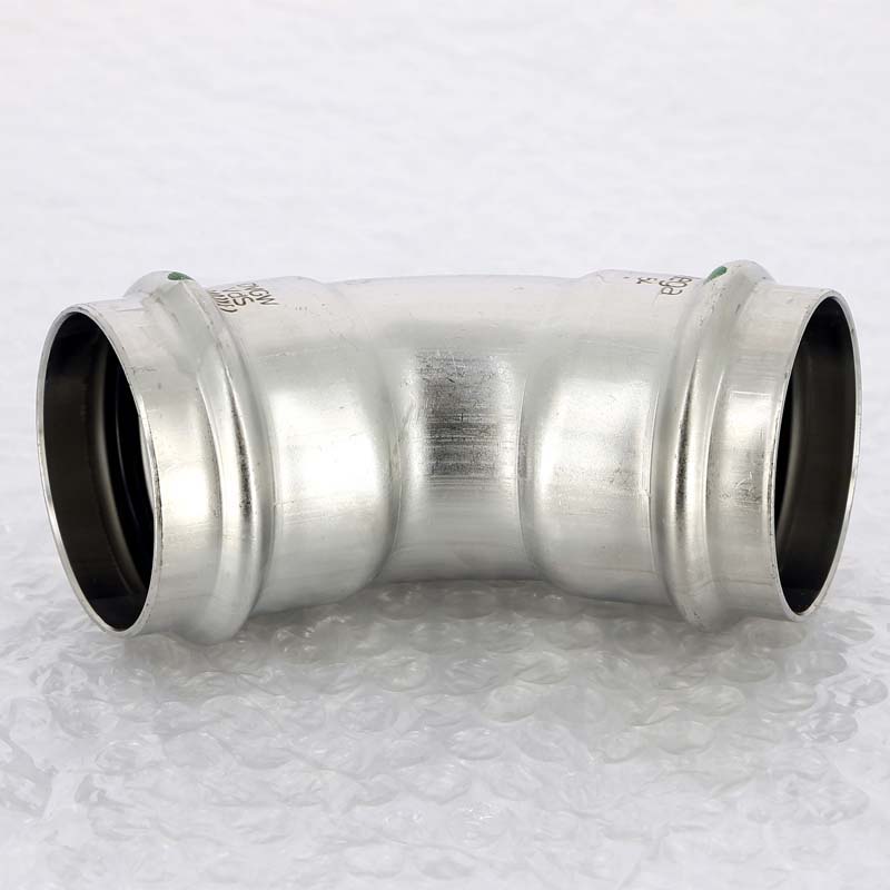 Угол 45° пресс 54 нержавеющая сталь Sanpress Inox VIEGA