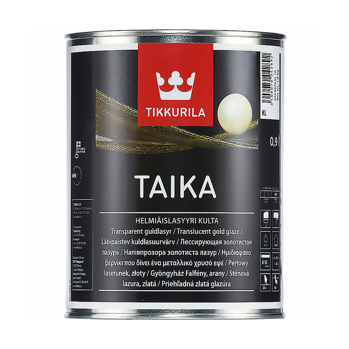 Тайка kl лазурь  0,9 л (1/3) краска декор. золото "тиккурила"