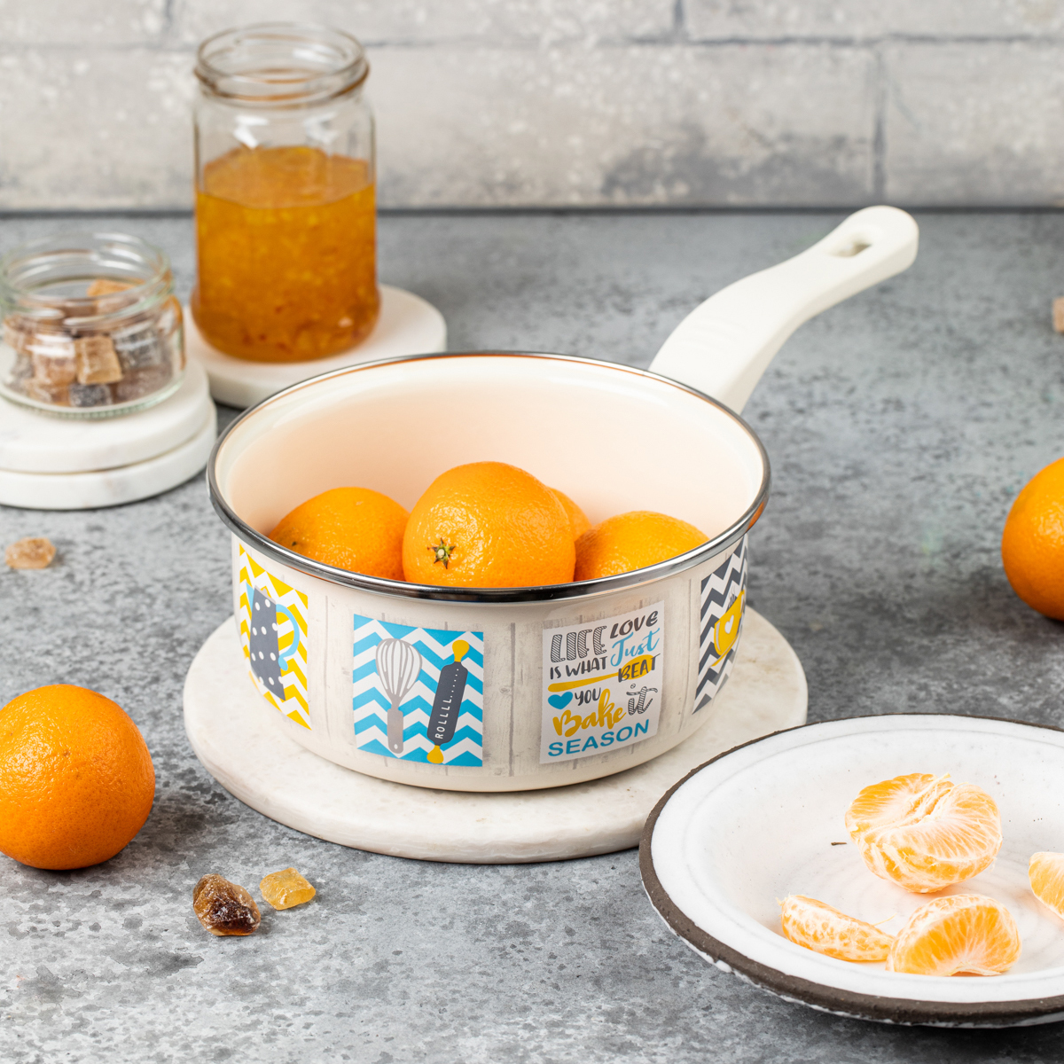 Ковш эмалиров. "кантри" 1,5 л, 16 см (1/6) "metrot"