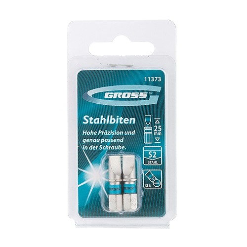 Набор бит SL6 х 25, сталь S2, 2 шт. Gross (11373)