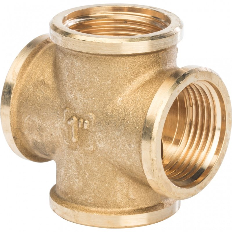 Крестовина резьбовая ВР 1" латунь STOUT