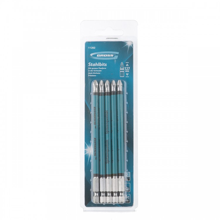 Набор бит PH2 х 127, сталь S2, 5 шт. Gross (11202)