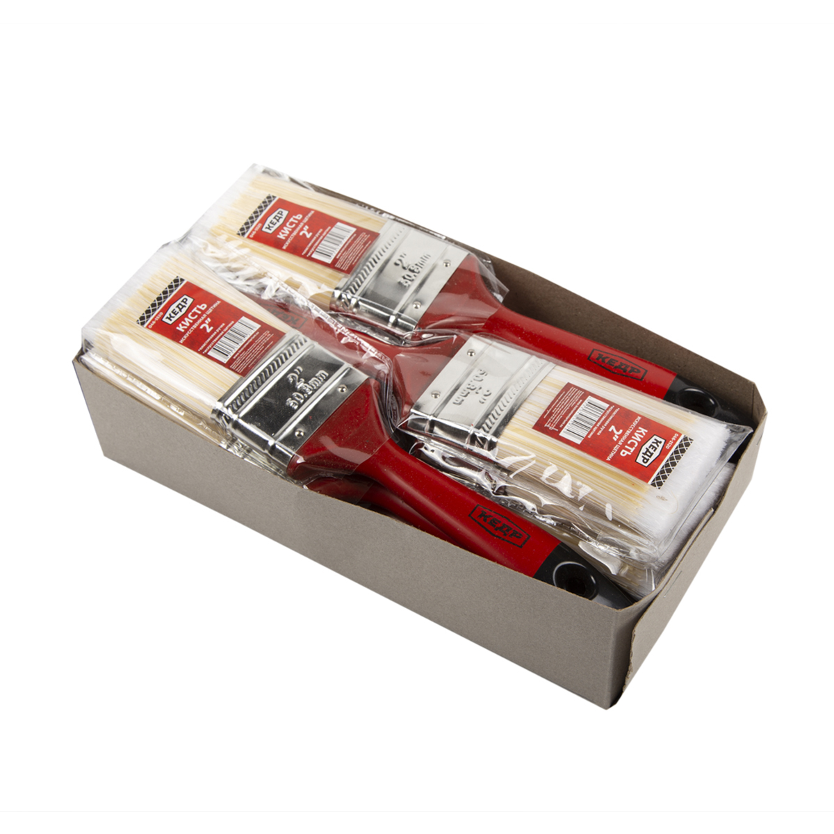 Кисть плоская искуств.щетина  №2 /50 мм  (12/300) пласт.ручка "кедр"  046-1520