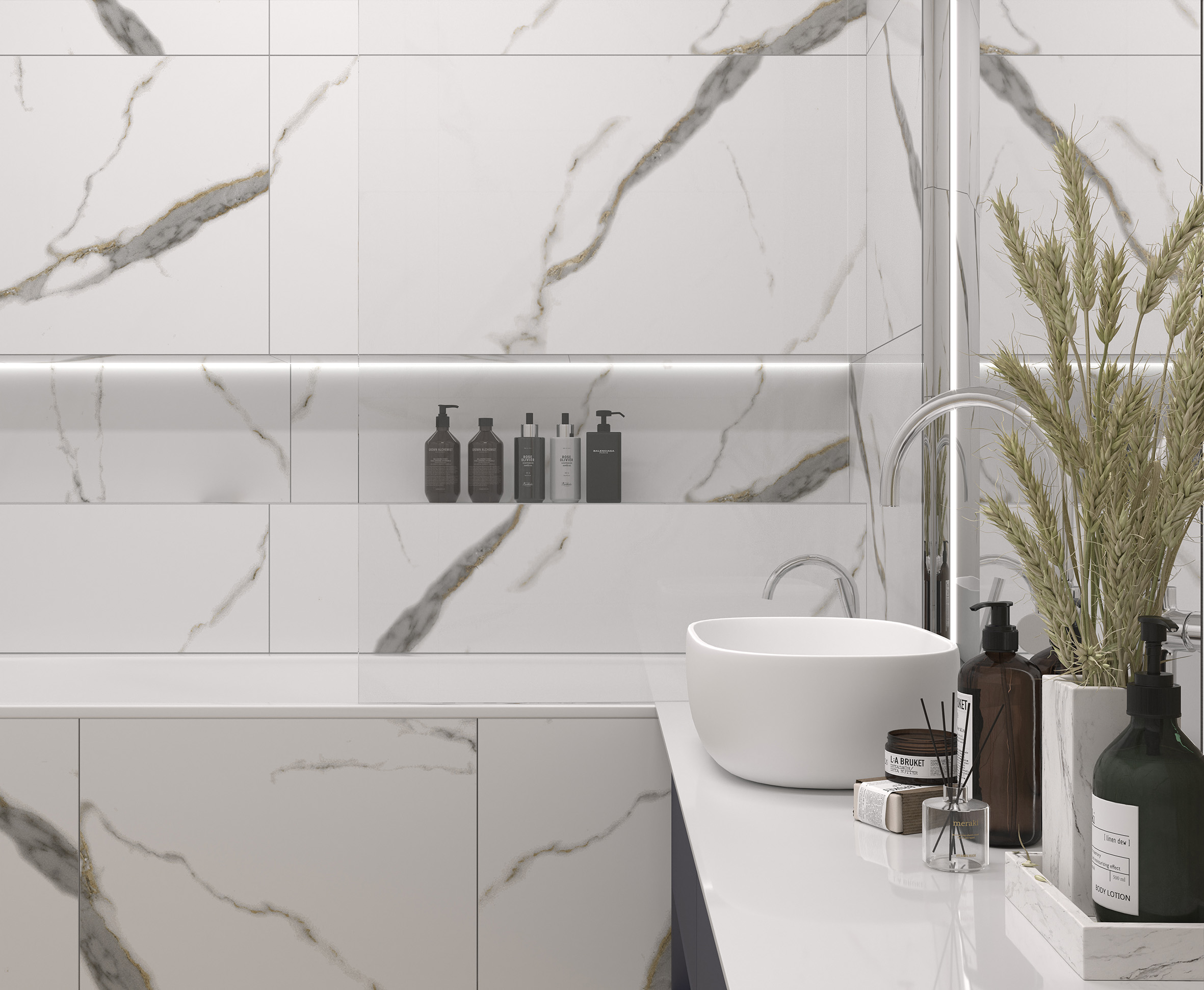Golden white statuario керамогранит полированный 60x120