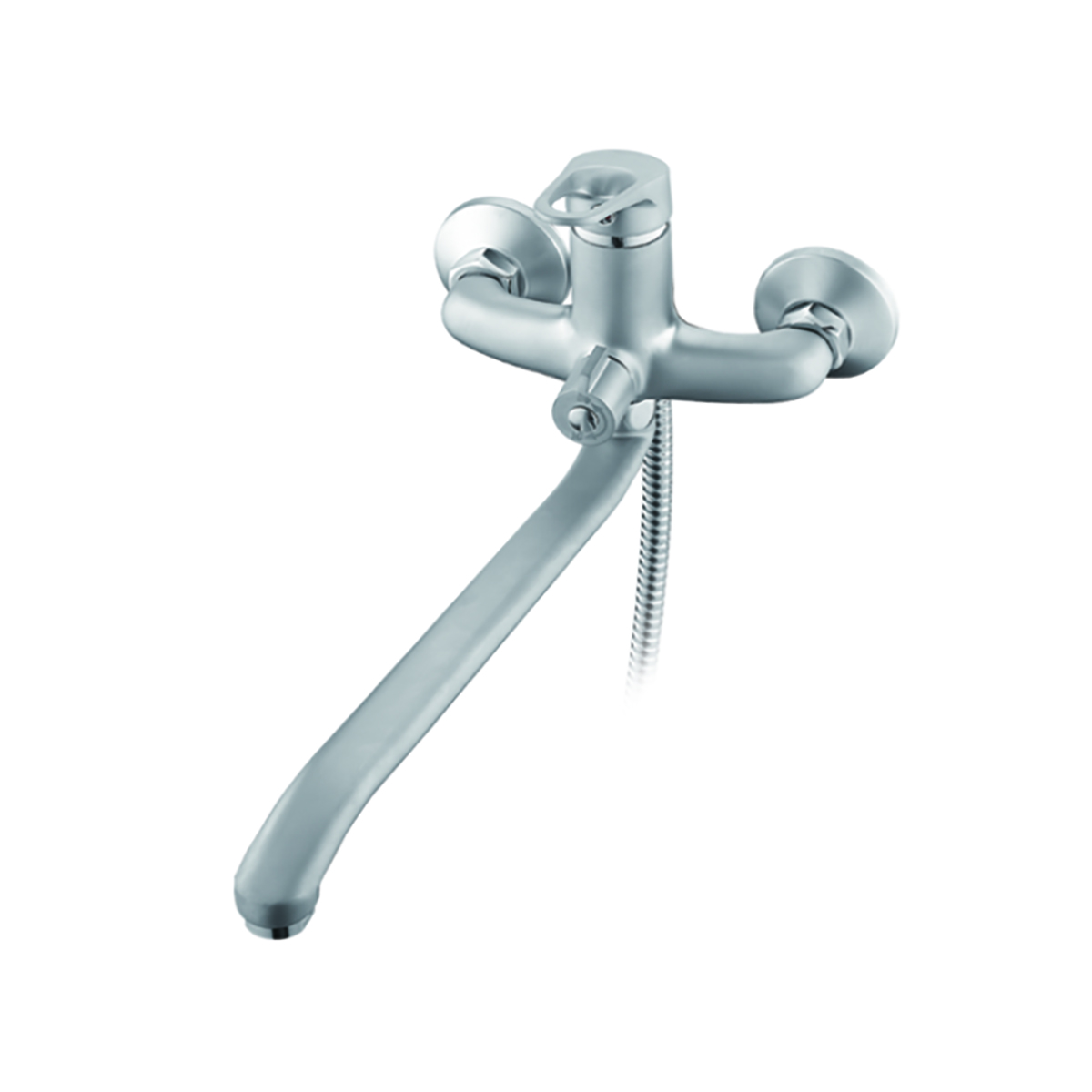 Смеситель для ванн f2213-1 длинный поворотн. излив, матов. хром (1/10) "frap"