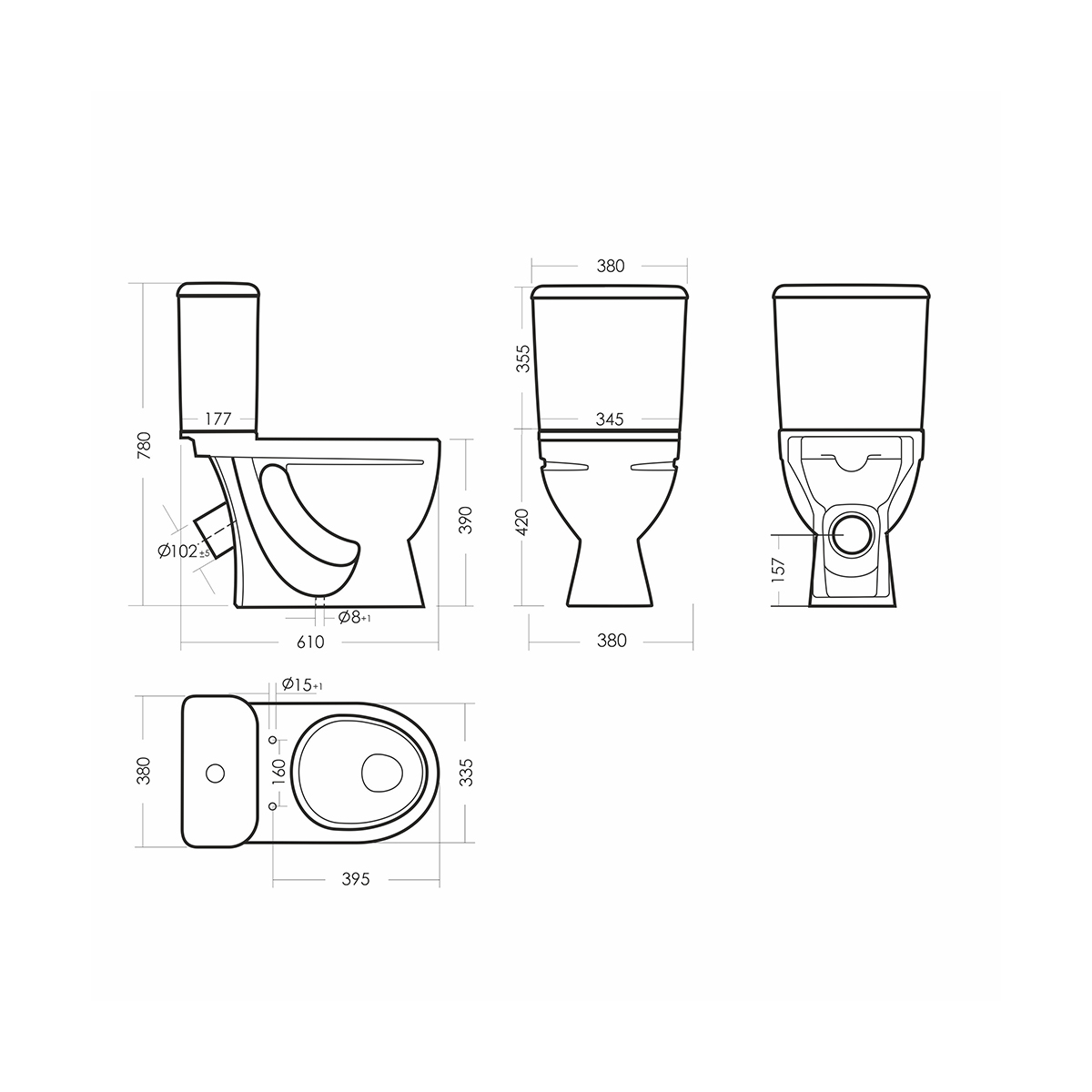 Унитаз напольный "стандарт" комфорт белый "sanita" wc.cc/standart/2-dm/wht.g/s1