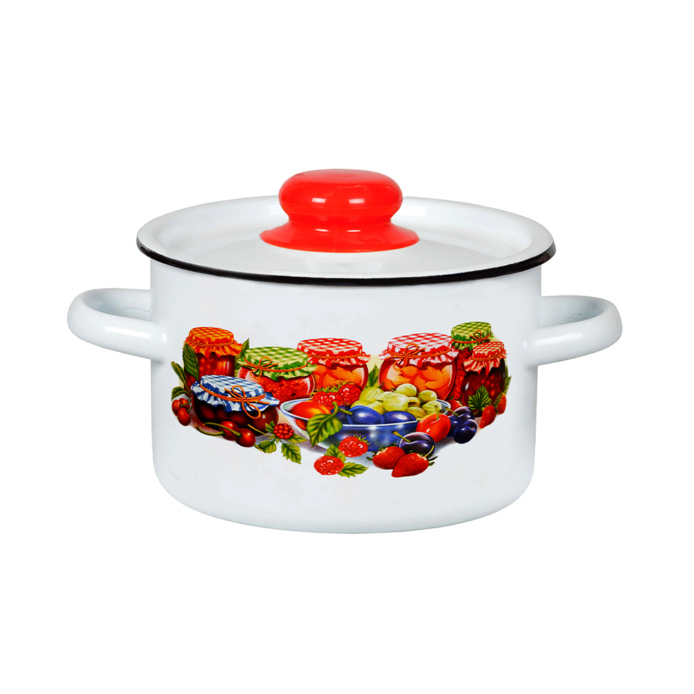 Кастрюля эмалиров. с крышкой декор. 4,5 л (1/4) "стальэмаль"  1с17с