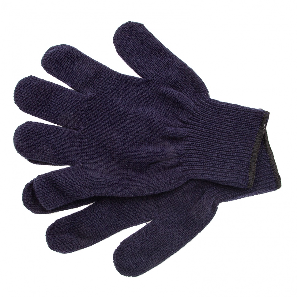 Перчатки трикотажные, акрил, синий, оверлок Сибртех (68655)