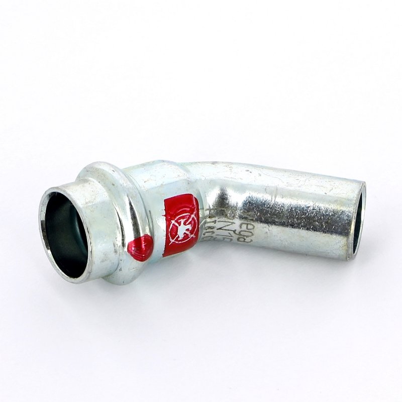 Угол пресс однораструбный 45°15 оцинкованная сталь Prestabo VIEGA