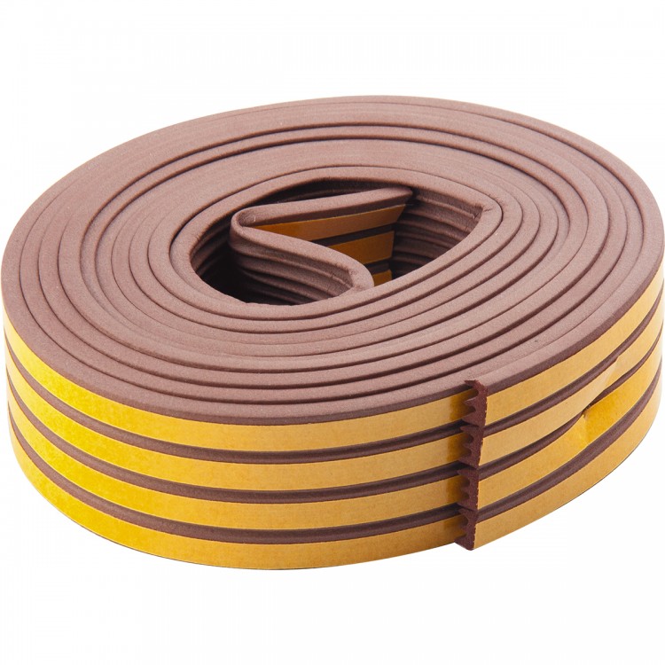 Уплотнитель, 6 м, профиль "E", коричневый Сибртех (93944)