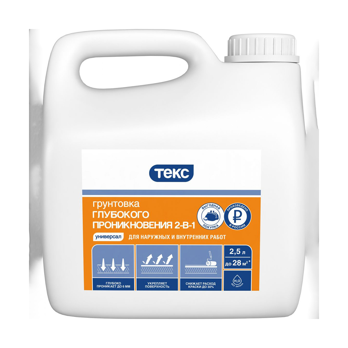 Грунтовка "универсал" 2 в 1  глубокого проникн. (пропиточ.)  2,5 л (1) текс