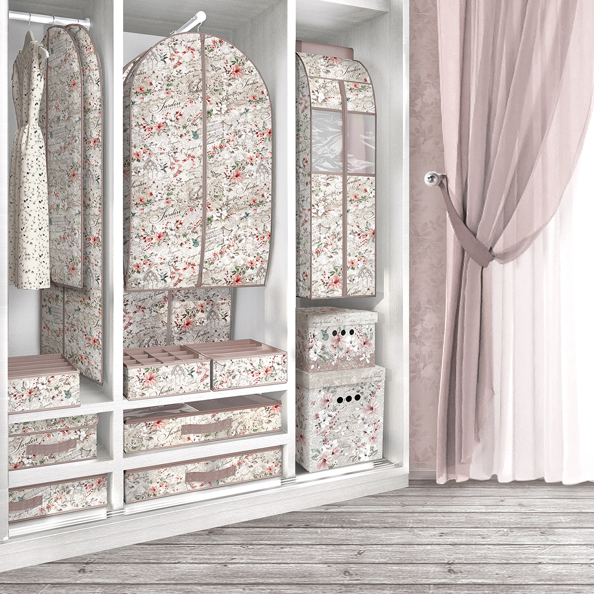 Чехол-кофр для одежды подвесной "jardin" 108*60*30 см (1/24) "valiant" jr-c-108