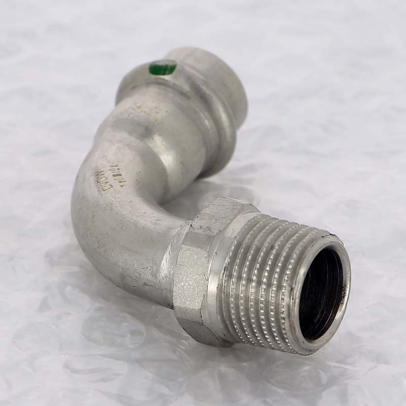 Угол пресс-Н 15x1/2" нержавеющая сталь Sanpress Inox VIEGA