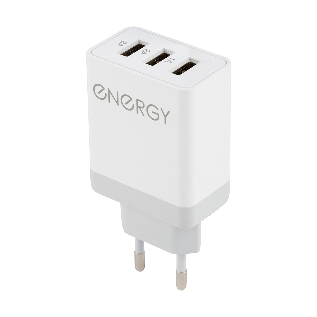 Зарядное устройство для телефона сетевое et-24, 3 usb (белый) (1/100) "energy"