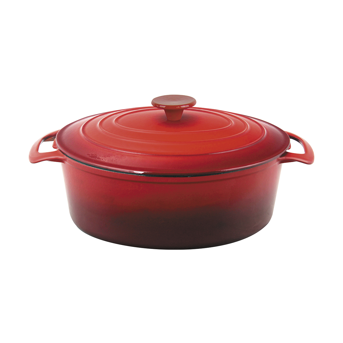 Кастрюля-утятница чугун. 5,9 л эмалиров. (красная) (1/2) "mallony" oce-32
